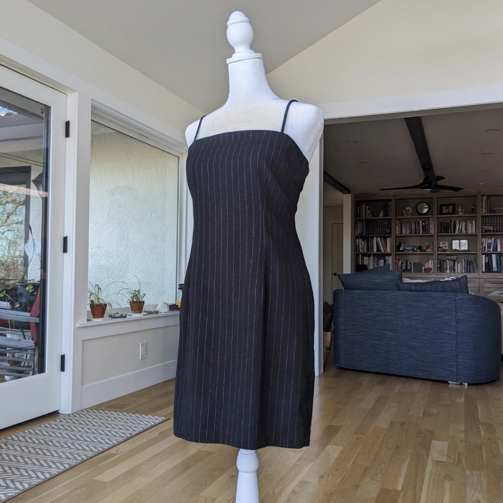 Black Pinstripe Mini Dress